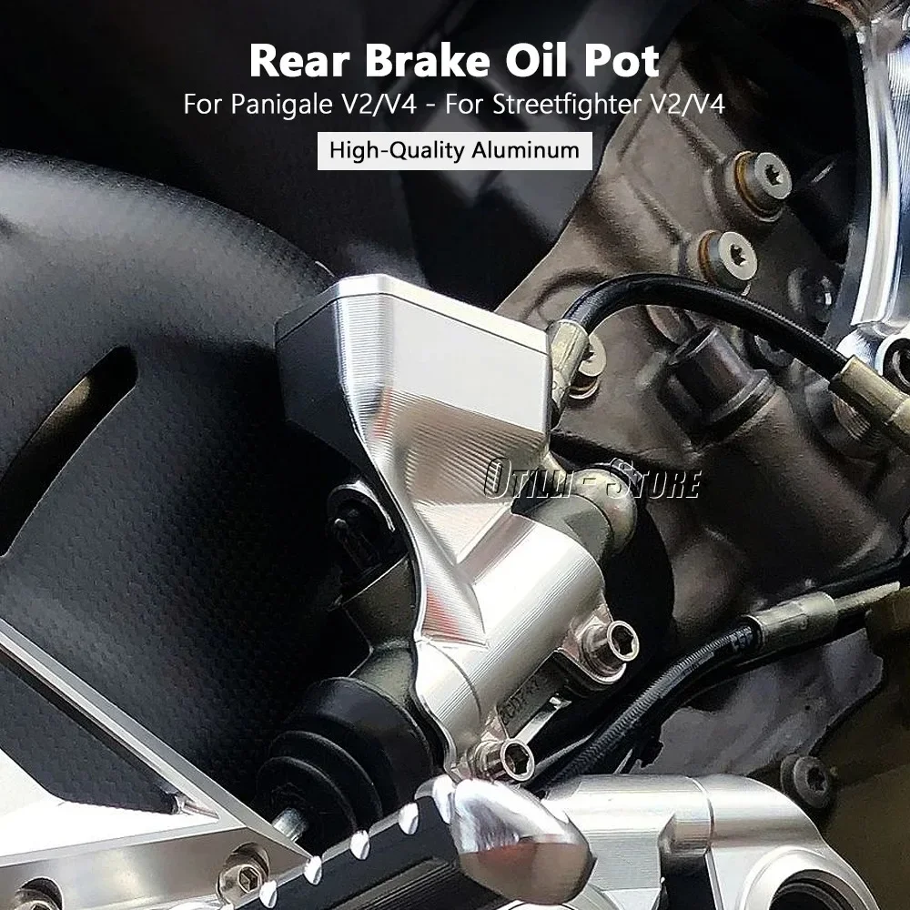 

For Ducati Panigale V4 V2 Streetfighter V4 V2 Motorcycle Rear Brake Fluid Reservoir Aluminum Oil Pot Kit Parts