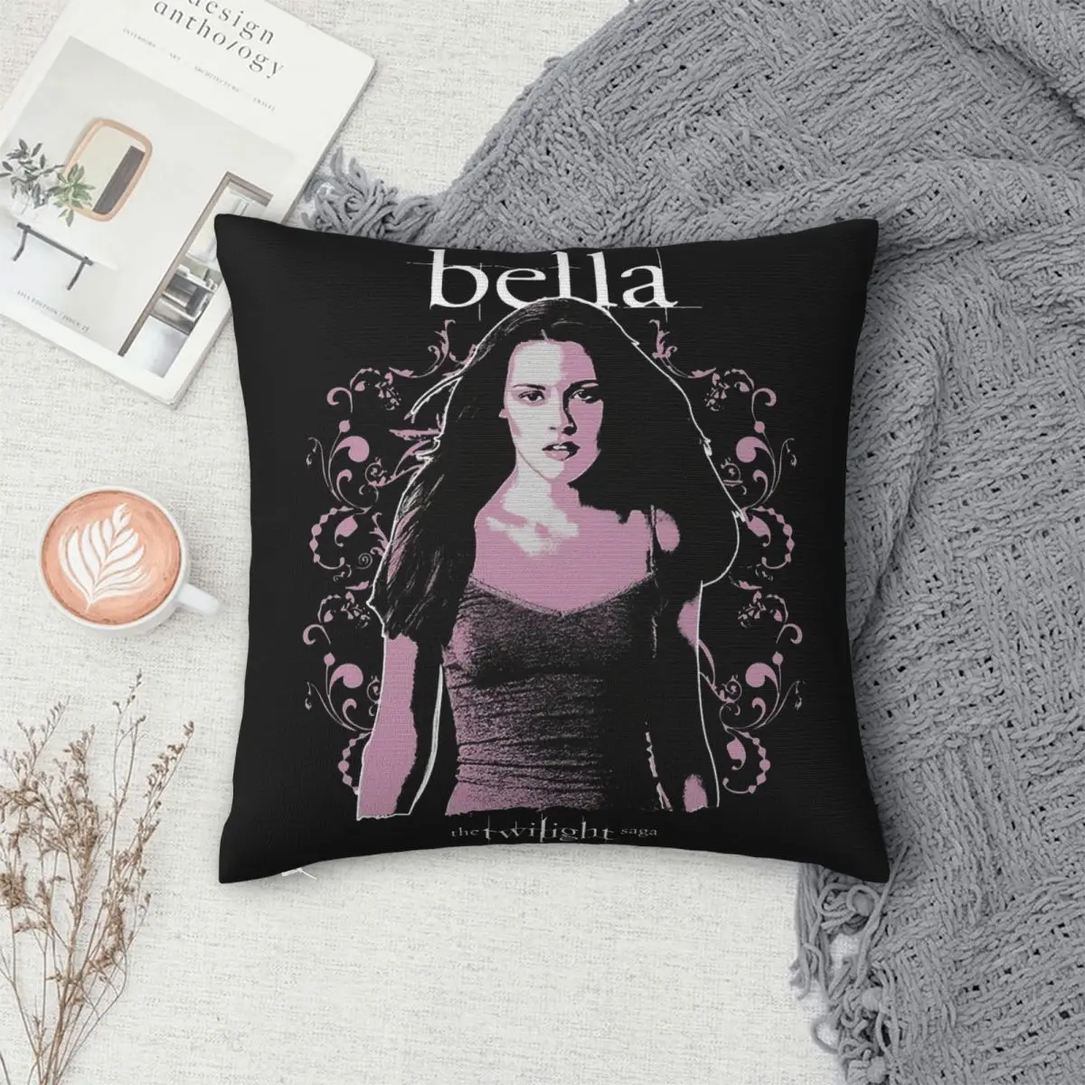 Bella Twilight Movie Retro Pillowcase Soft Fabric Cushion Cover Decor Pillow Case Cover Home Zippered 40X40cm