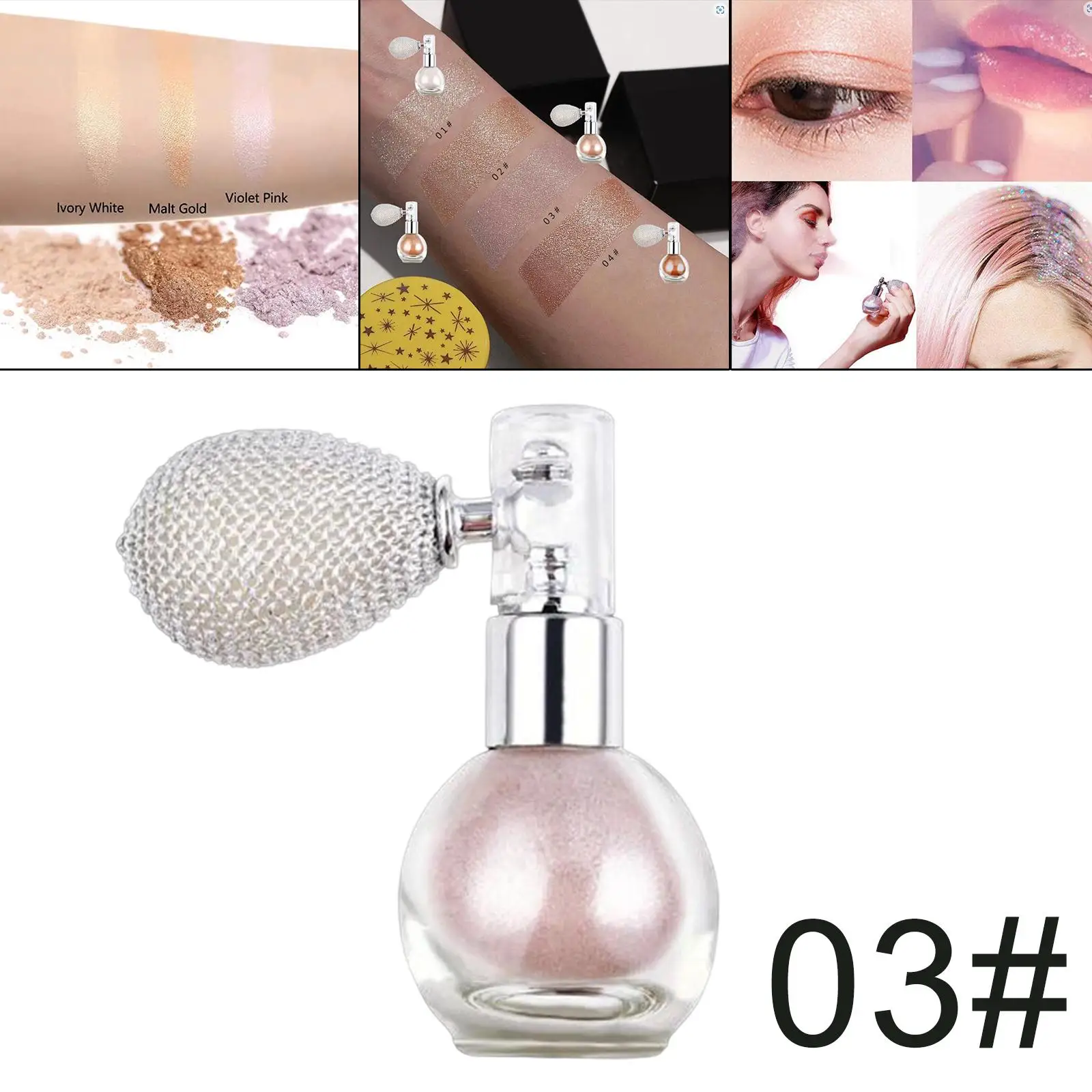 Highlighter Spray Glitter Spray, Shimmer, Make-up Spray en body Cosmetic, Roze