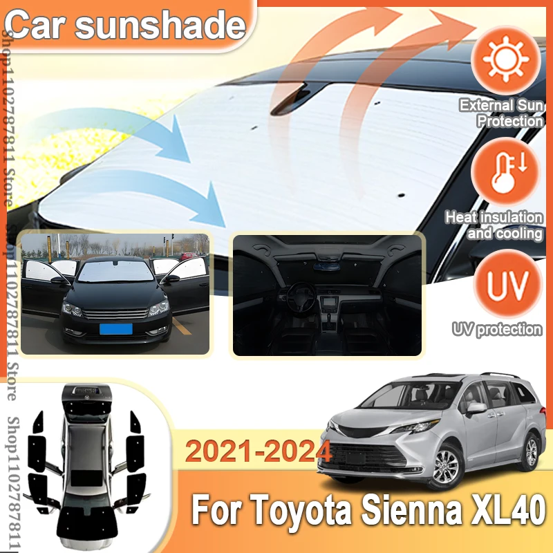 

For Toyota Sienna XL40 XSE XLE 2021-2024 2022 2023 Car Full Covers Sun Visors Window Shading Sun Protector Covers Car Accessorie