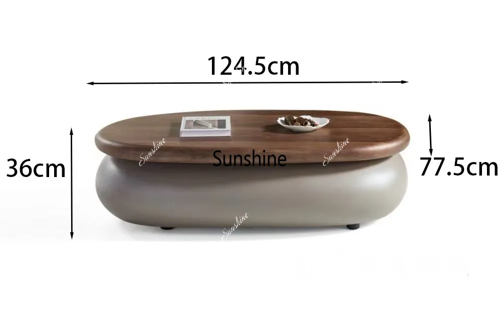 Modern minimalist wabi sabi log style oval coffee table