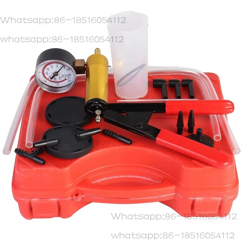 

2-in-1 Brake Bleeding Kit with Manual Vacuum Pump, Car Brake Fluid Bleeding Kit with 0-760 MmHg Caliber Adapter