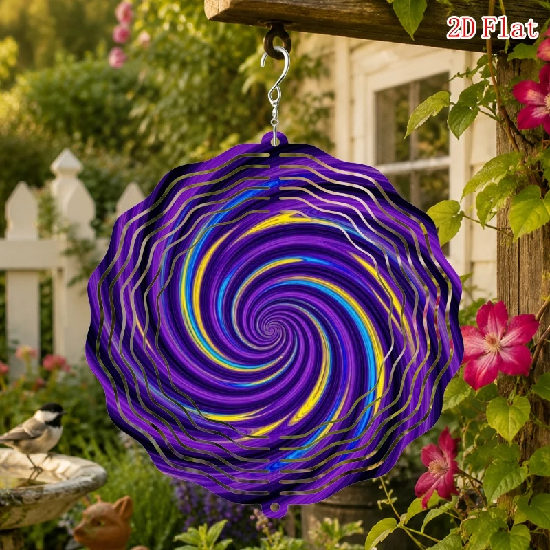 CIFBUY Colorful Swirl Aluminum Wall Art Waterproof Wind Spinner For Home Garden Patio Outdoor Yard Decor