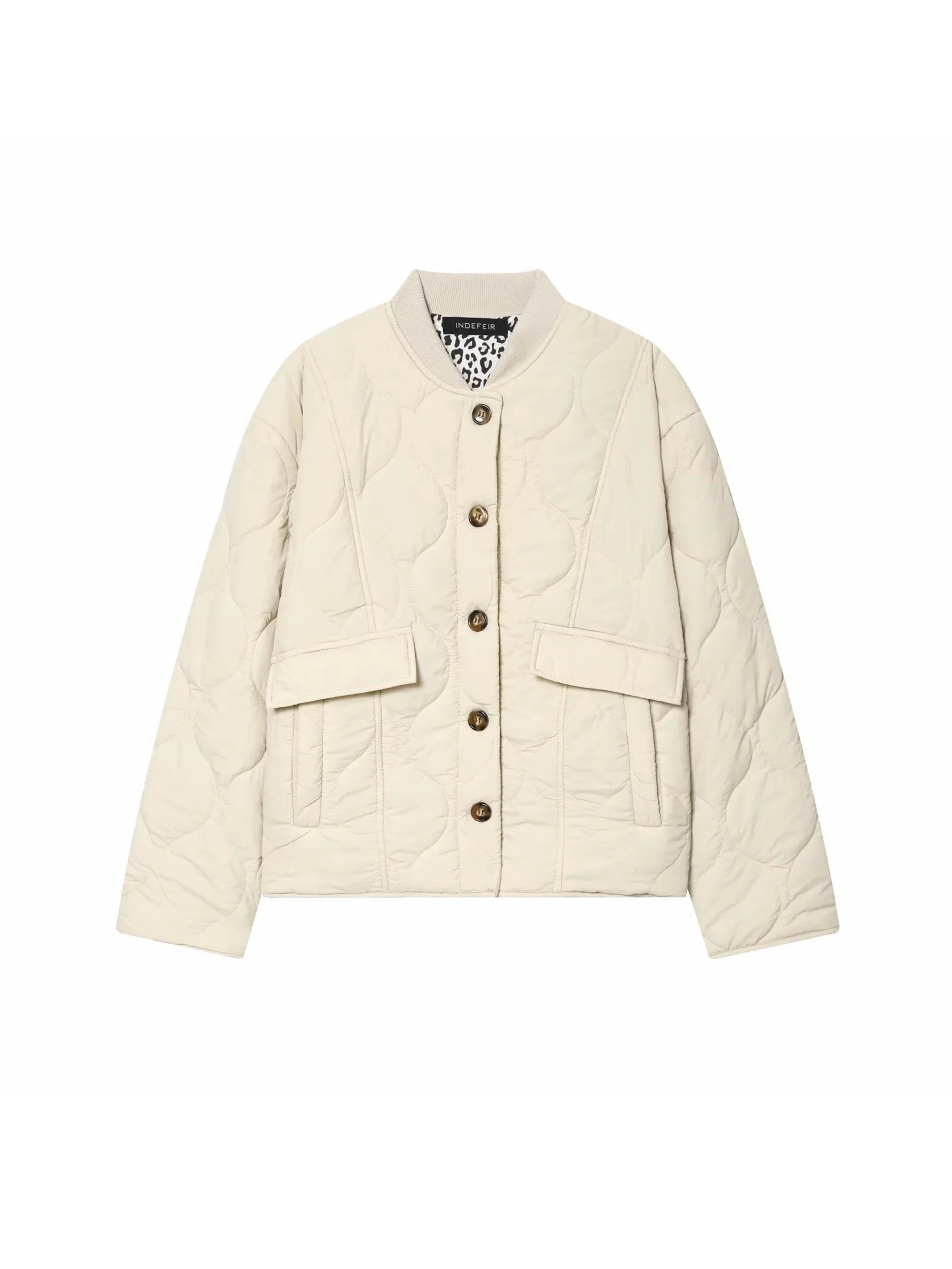 المرأة الجديدة المألوف واحدة الصدر جيب مبطن سترة قطن ليوبارد طباعة المرأة ملابس خارجية نمط الشارع كم طويل