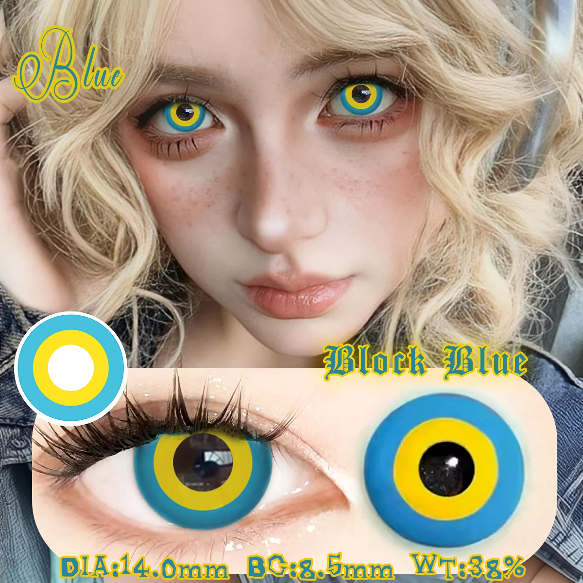 VISUASHOW Myopie Anime Cosplay Farbige Kontaktlinsen 1 Paar Stärke -1,00 bis 8,00 Halbjahres-Einweg-Augenschönheitslinsen für Make-up – Detail 4