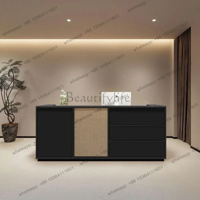 Best Sellers Multi-layered Retro Reception Desks Capacity Retro Simple Reception Desks Office Furniture Sportello Di Ricevimento