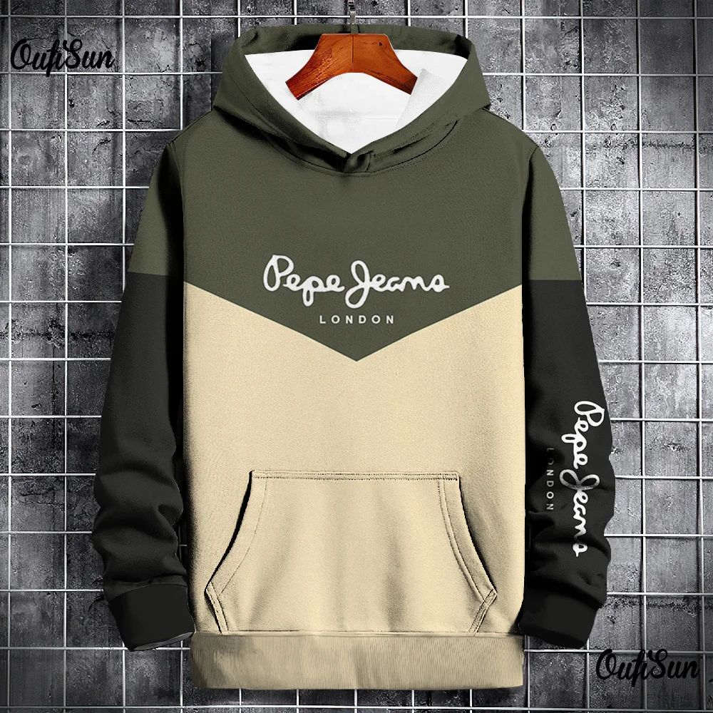 Autumn and Winter Casual Men's Hoodies Funny Splice 3D Print Sweatshirts Outdoor Sports Pullover Fashion Trend y2k Clothes Tops