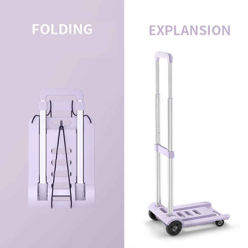 Lightweight Luggage Cart Portable Shopping Cart Household Folding Hand Trolley Dolly Moving Trailers Sturdy Folding Hand Truck