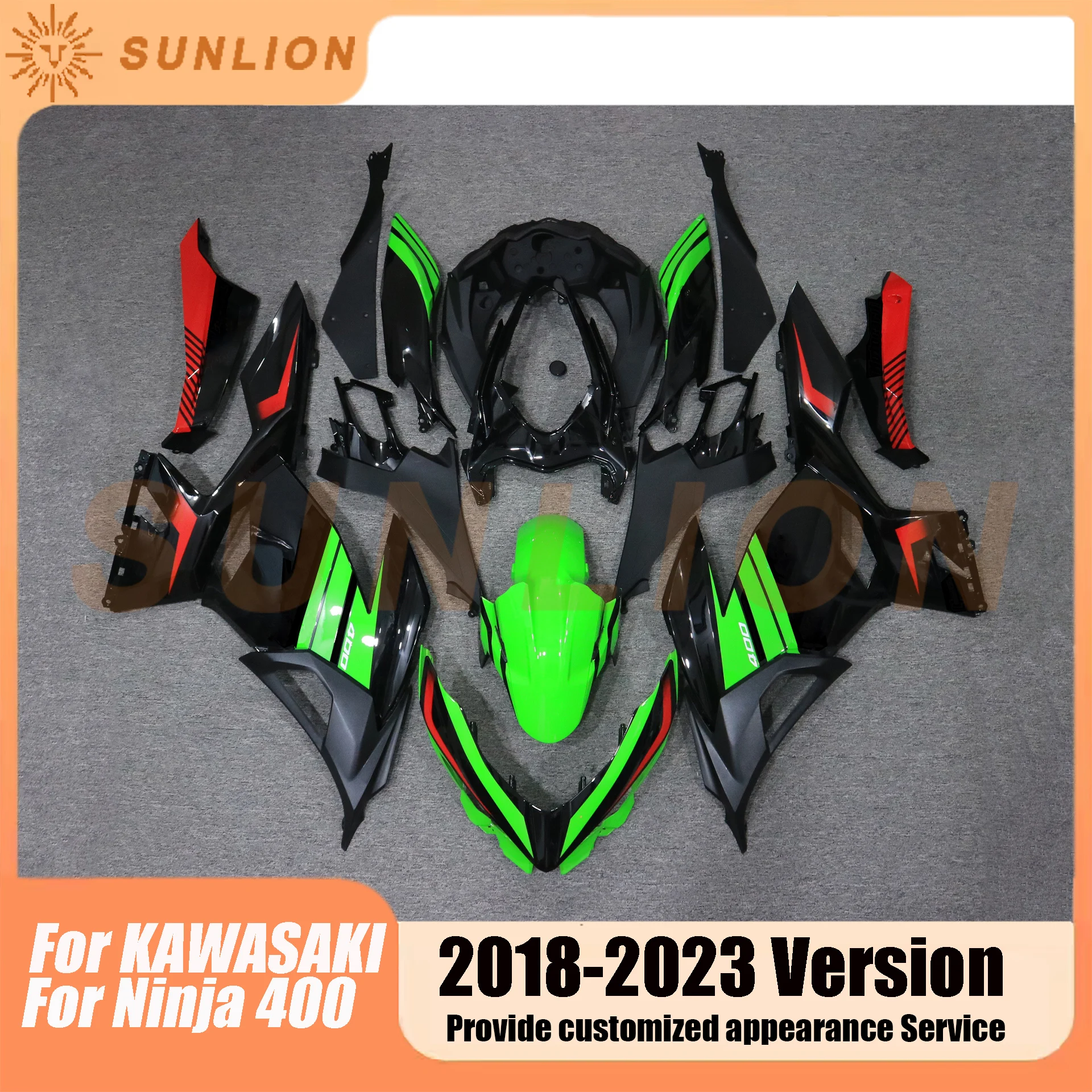 Motorcycle Full Body Kits Fairing For KAWASAKI Ninja400 / Ninja 400 / EX 400 2018 2019 2020 2021 2022 2023 ABS Injection