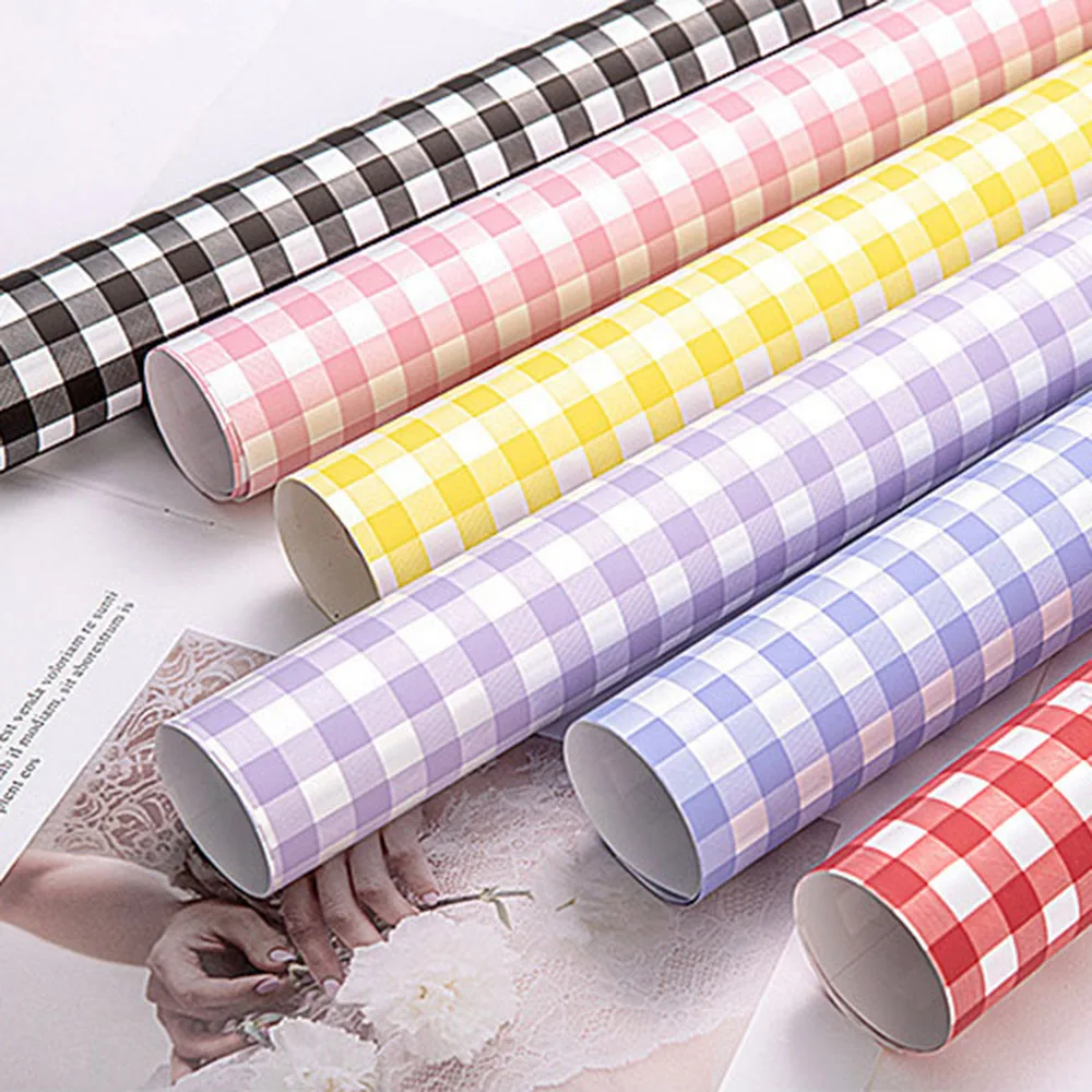 Gift Packaging Paper Waterproof Ouya Paper Waterproof Wrapping Paper Check Pattern For Floral Bouquet Wrapping Decoration Gift