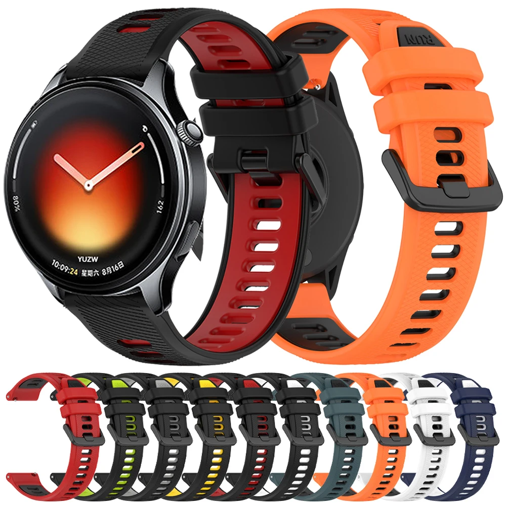 22mm RUN Silikonarmband für Xiaomi Mi Watch 5 2 Pro Color 2 1 Band für Xiaomi Watch S1/S1 Active S2/S3/S4/S4 Sport Armband