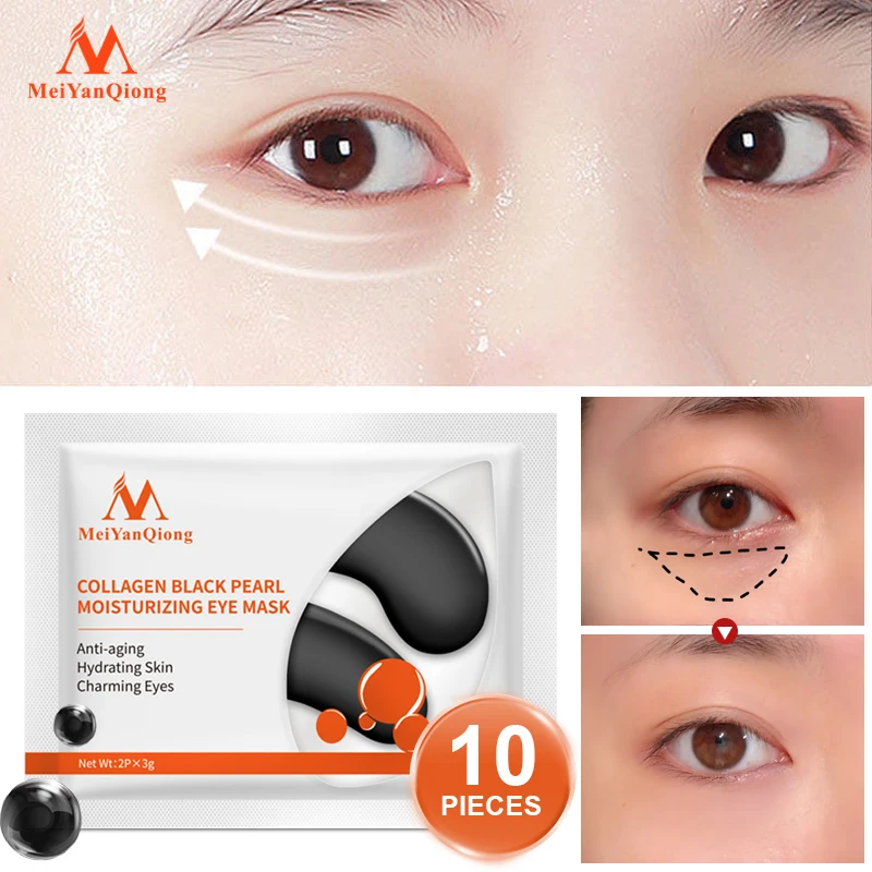 

10pcs Collagen Black Pearl Gel Eye Mask Anti Wrinkle Sleep Masks Remove Dark Circle Puffiness Eye Bag Anti Age Bag Eye