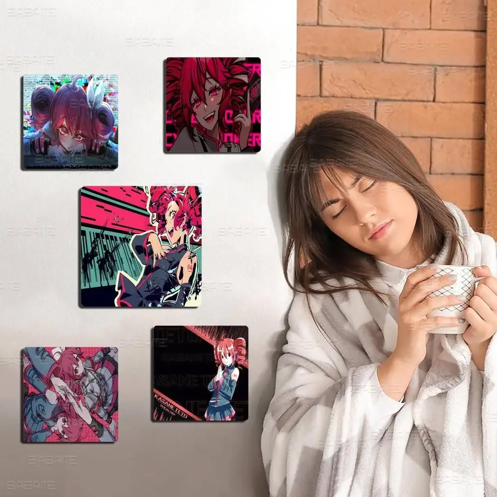 Singer Kasane Teto Personalized Picture Refrigerator Magnets Square Wedding Favors Magnetic Decoration Craft