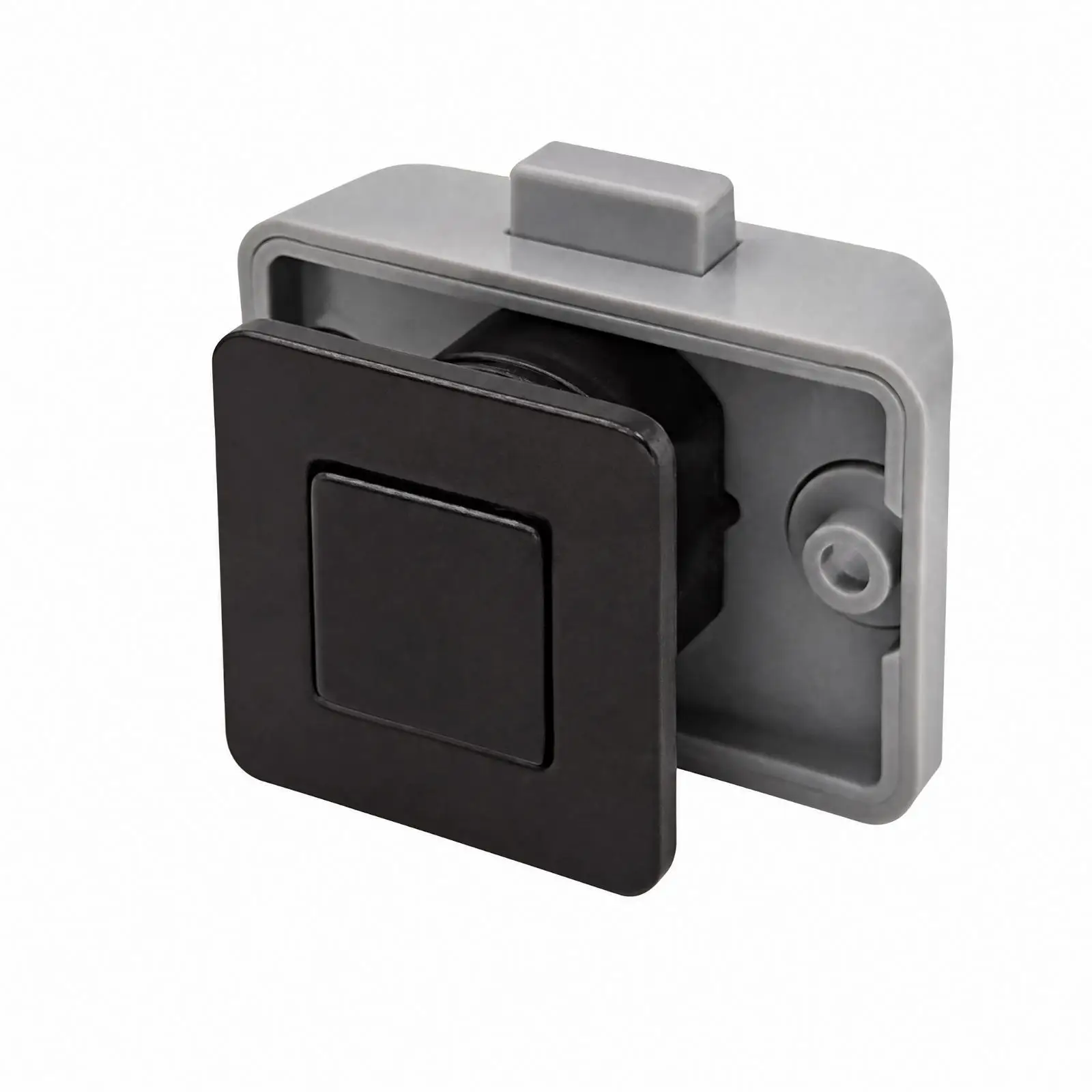 Recessed Push-Button Cabinet Lock Square Push-Button Cabinet Lock Low-Profile for Drawers, Automotive Interiors, Yacht Fittings