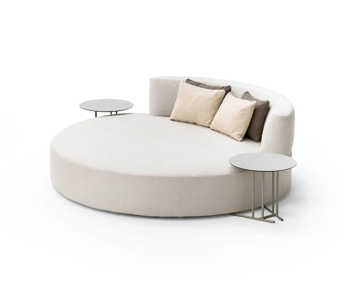 & Outdoor Sunbed Round Daybed Waterproof Lounge Bed Outdoor Lounge