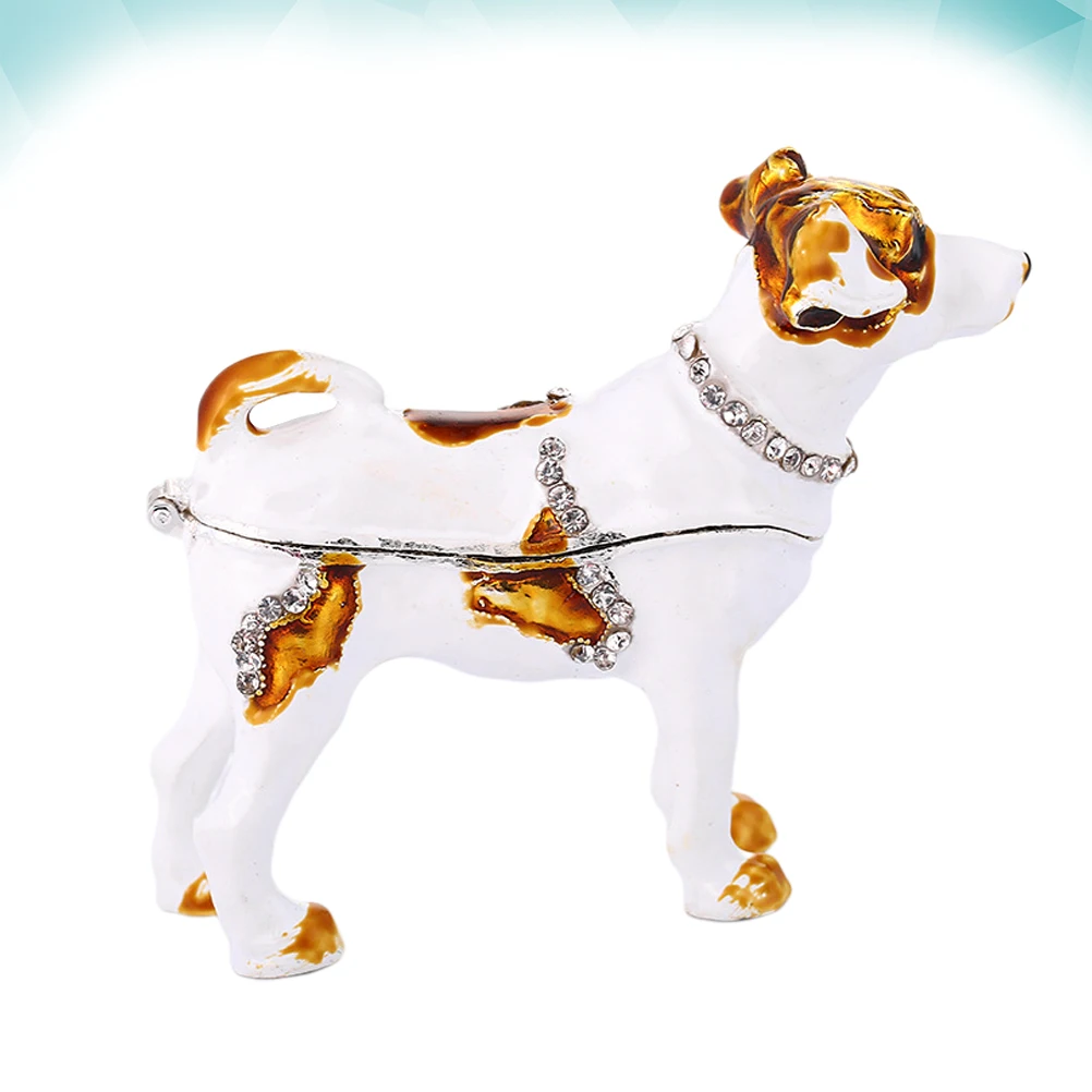 

Creative Desktop Decoration Elegant Puppy Jewelry Holder Rhinestones Storage Box Office nament Gifts Trinket Case