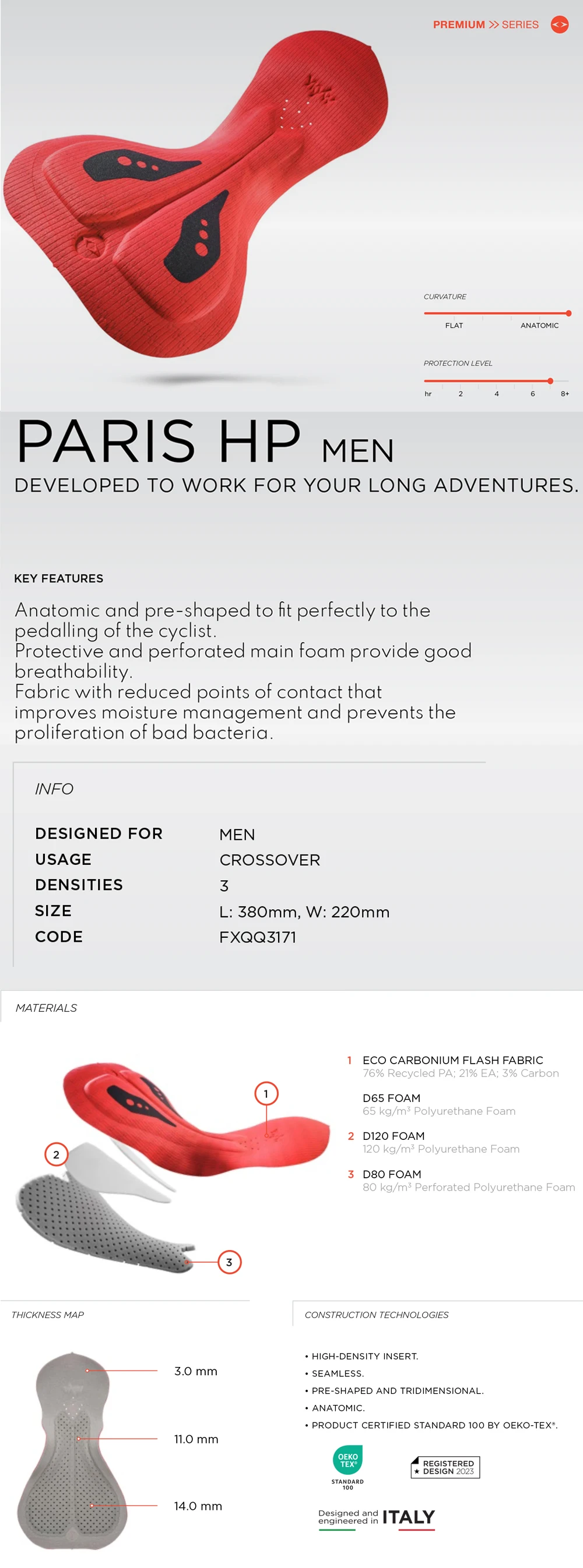 YKYWBIKE Herren Radsport-Trägerhose Italien Elastic Interface 7 Stunden Gepolsterte Profi-Fahrradhose Rennrad-Radlerhose – Detail 23