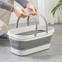 Portable Mop Bucket Foldable Laundry Basket With Wheel Folding Water Basin Household Item For Washing Fishing Camping Basin