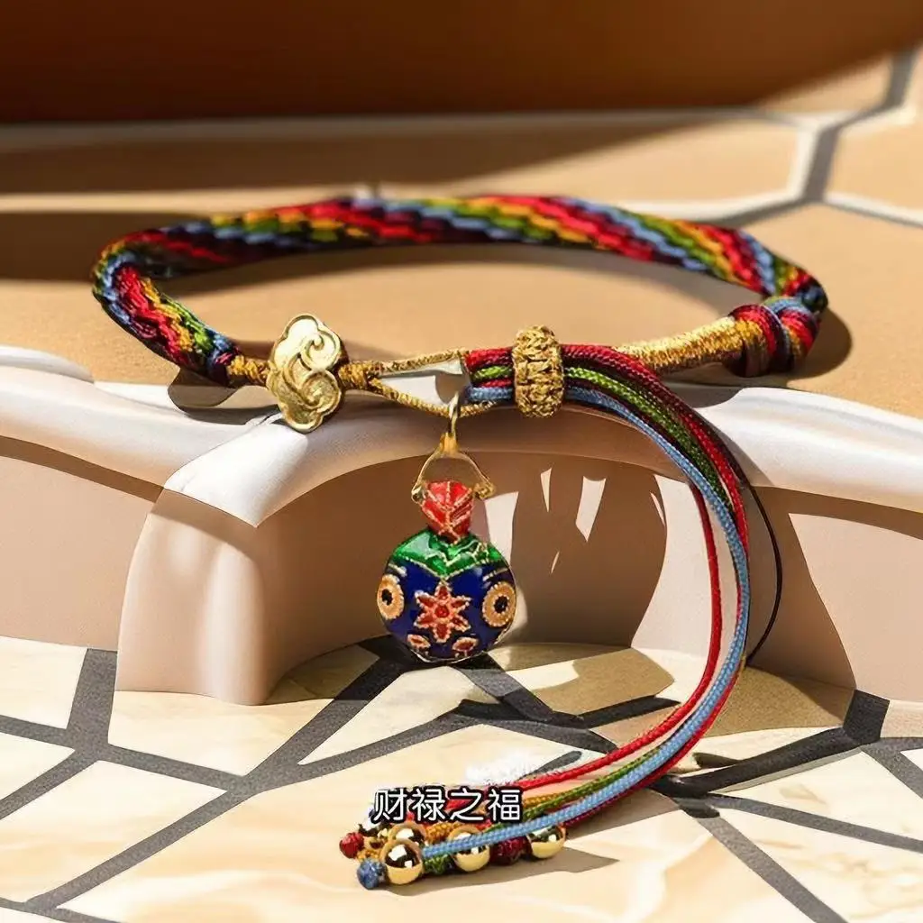 Gold-swallowing Beast Reincarnation Hand Rope Multicolored Rope Weaving Rope Guofeng Family of Three Mom and Dad Baby Bracelet