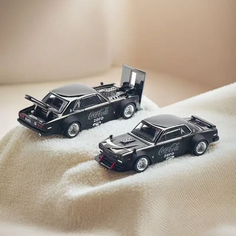 POP RACE 1/64 SKYLINE GT-R V8 COCA COLA ZERO Miniature Alloy Car Model Gift - Image 6