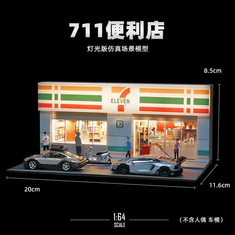 

Collector 1/64 Small Scale Car Model Scene Architectural Model Photography Sand Table Urban Landscape Convenience Store Car Toy