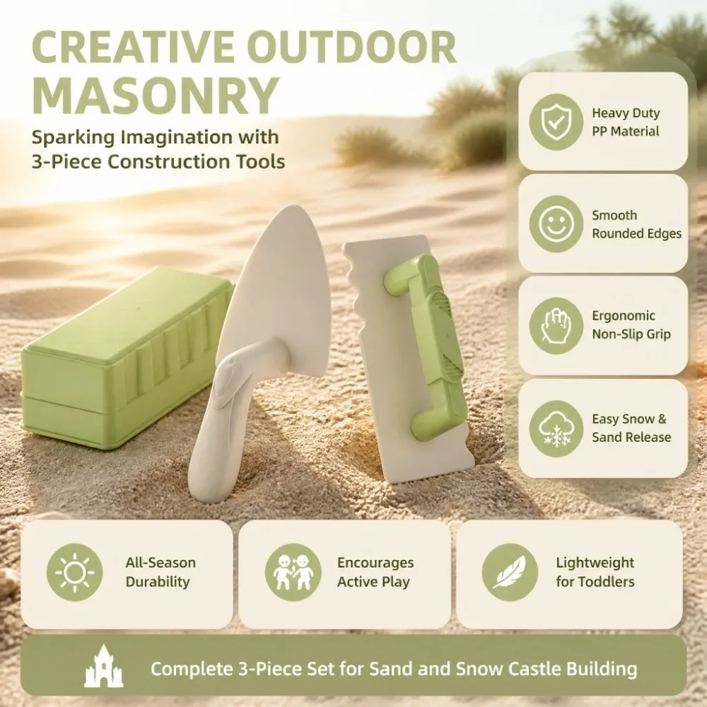 3pcs Walls Molds Tool Digging Shovel Digging Tool Shovel Sandbox Beach Tool Set Castle Building Kids Sands Tool Summer