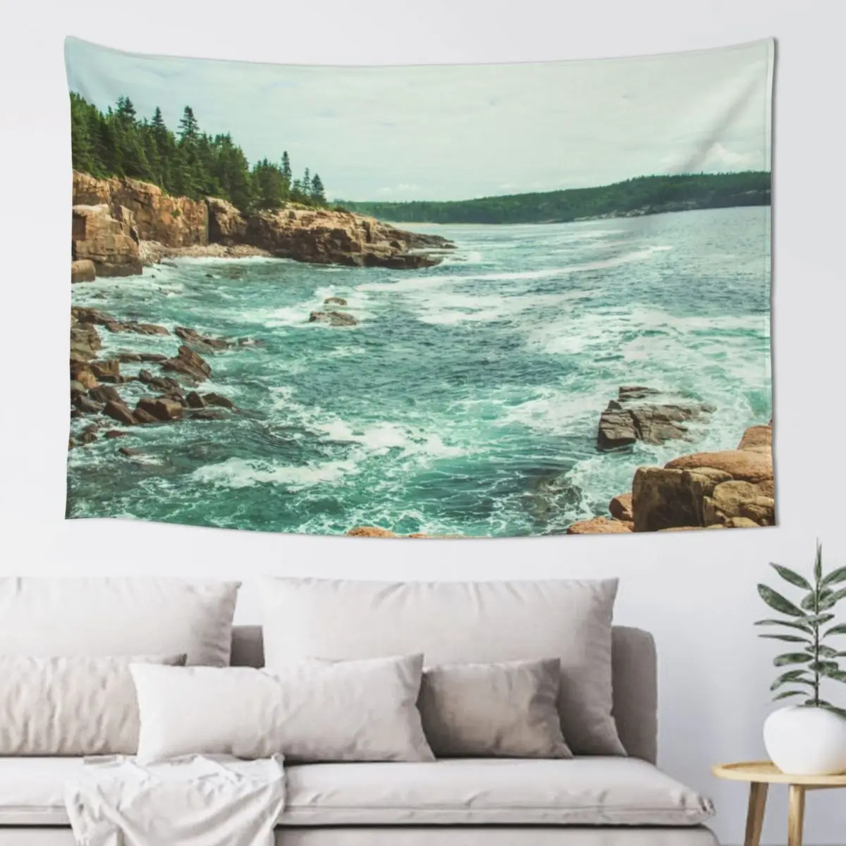 Acadia Coastline - National Park Ocean Tapestry Decoration Room Decor For Room Room Ornaments Tapestry