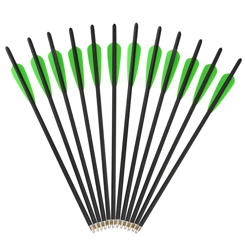 6/12/24Pcs 16 17 21 Inches Mixed Carbon Arrows Crossbow Bolt Arrow OD 8.8mm for Outdoor Archery Hunting Shooting Accessories