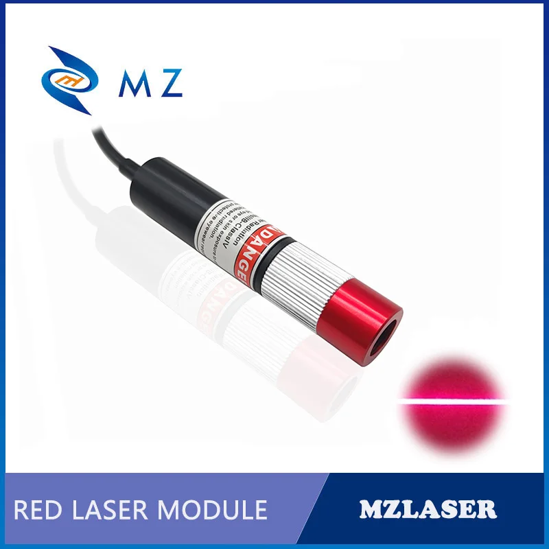 Enfoque ajustable D16mm 650nm 20mW lente de vidrio módulo láser de línea roja + soporte + fuente de alimentación