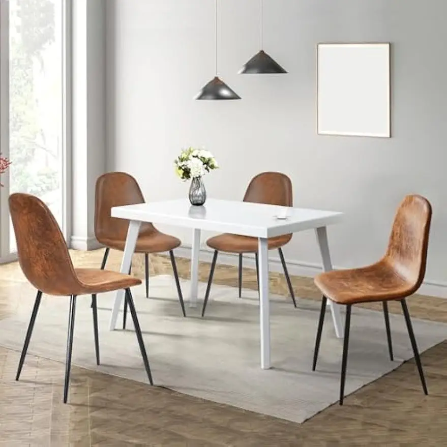 Dining Chairs Comfortable Upholstered Side Seating Armless for Home Kitchen Bedroom Living Room Guest Restaurant