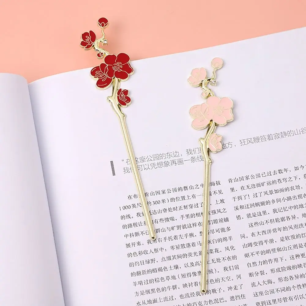 Plum Blossom Metal Bookmark Reading Book Clip Book Page Pagination Marker Plum Bookmark Teacher Gift School Student Supplies