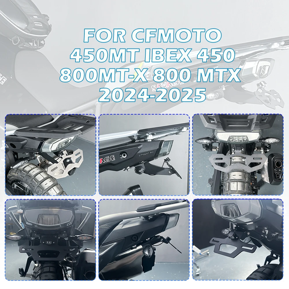 Tail Tidy Fender Eliminator Kit For CFMOTO 450MT 800MT-X 2026 License Plate Bracket Foldable Registration Frame Holder Support