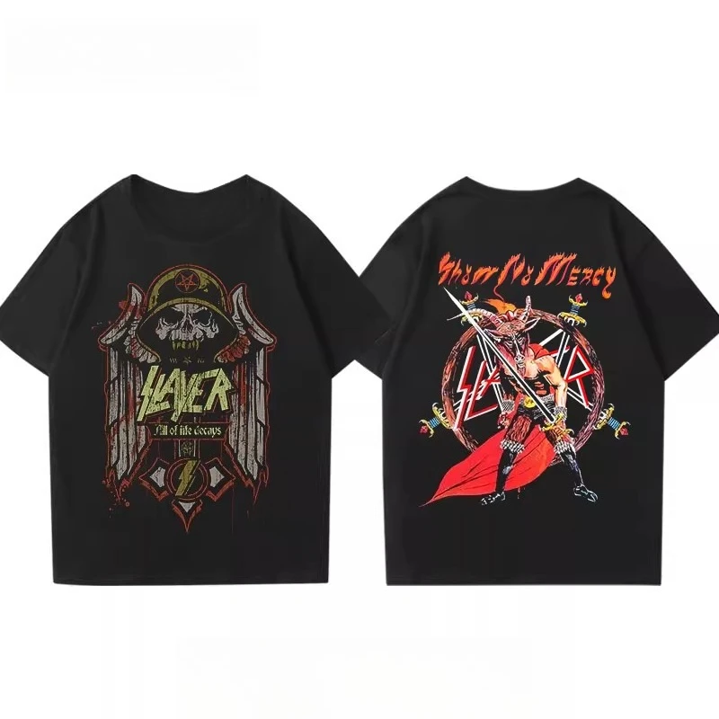 القاتل الفرقة الطرفية قصيرة الأكمام الرجال والأطفال تي شيرت ثلاثية الأبعاد ألياف البوليستر تورنت المعادن روك الشارع فضفاضة قصيرة الأكمام