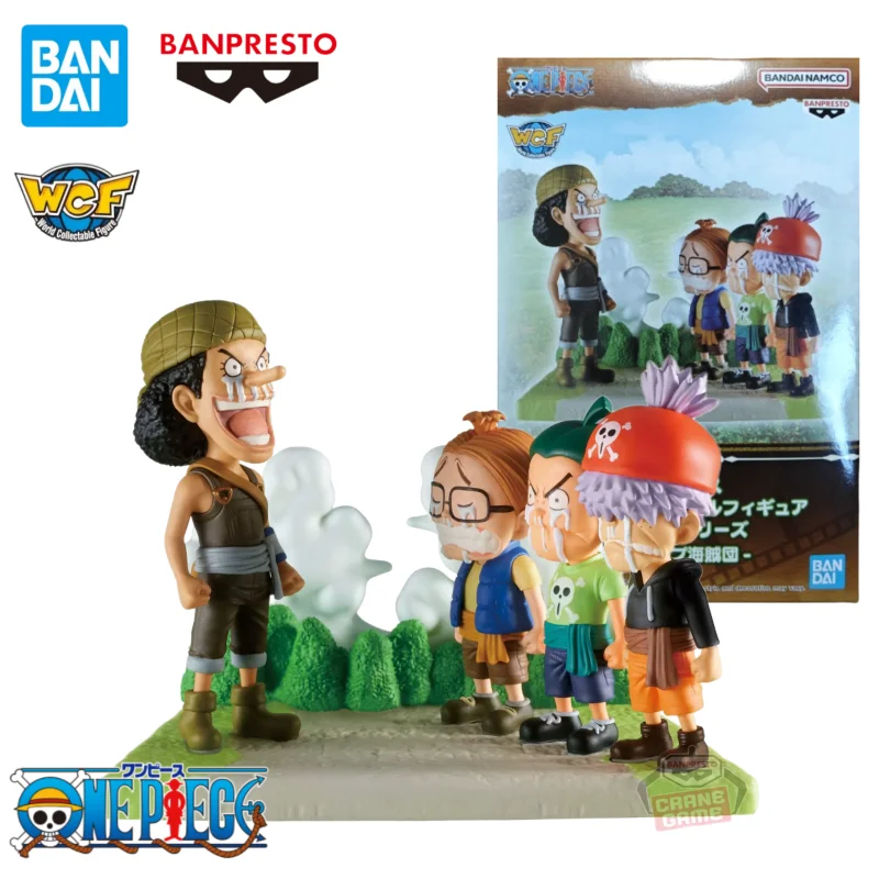 

In Stock BANDAI BANPRESTO Original One Piece WCF Log Stories VOL.6 Usopp Pirates Ninjin Piiman Tamanegi Anime Figures Toys Gift