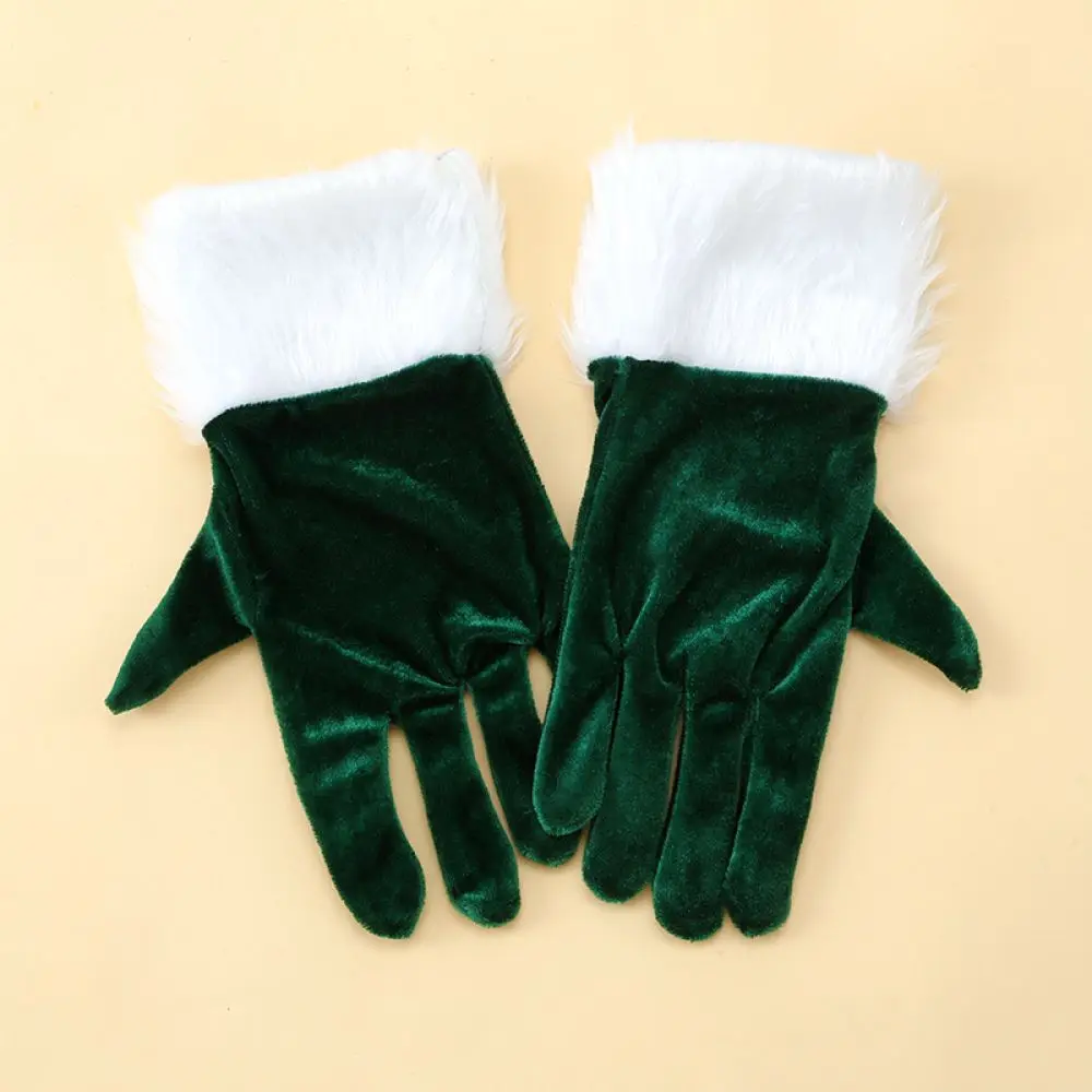 Velvet Gloves Short Design Plush Trim Elegant Holiday Accessories For Women Christmas Party Wedding Evening Show