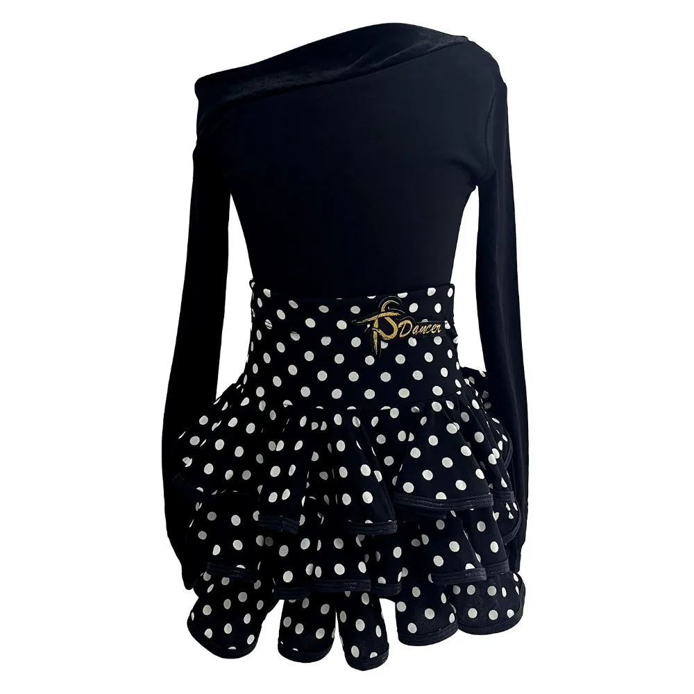2027Children Costume Latin Dance Dress Practice Clothing Girls Top Skirt Samba Dance Training Performance Stage Wear