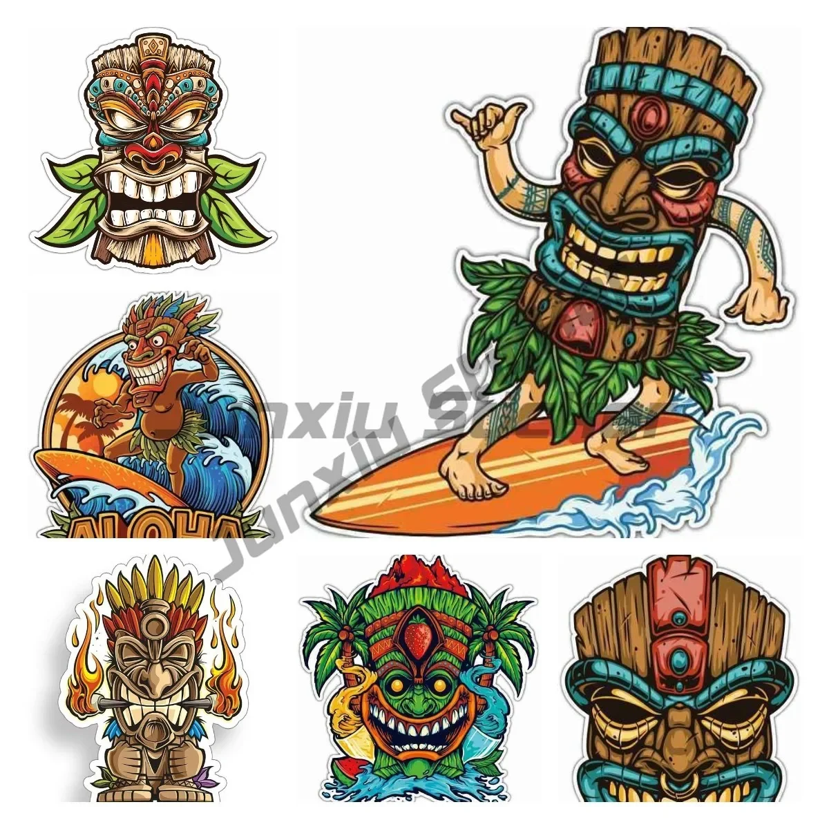 Aloha Tiki Mask Surf Surf Beach Vacation Car Bumper Vinyl Sticker Decal Decor