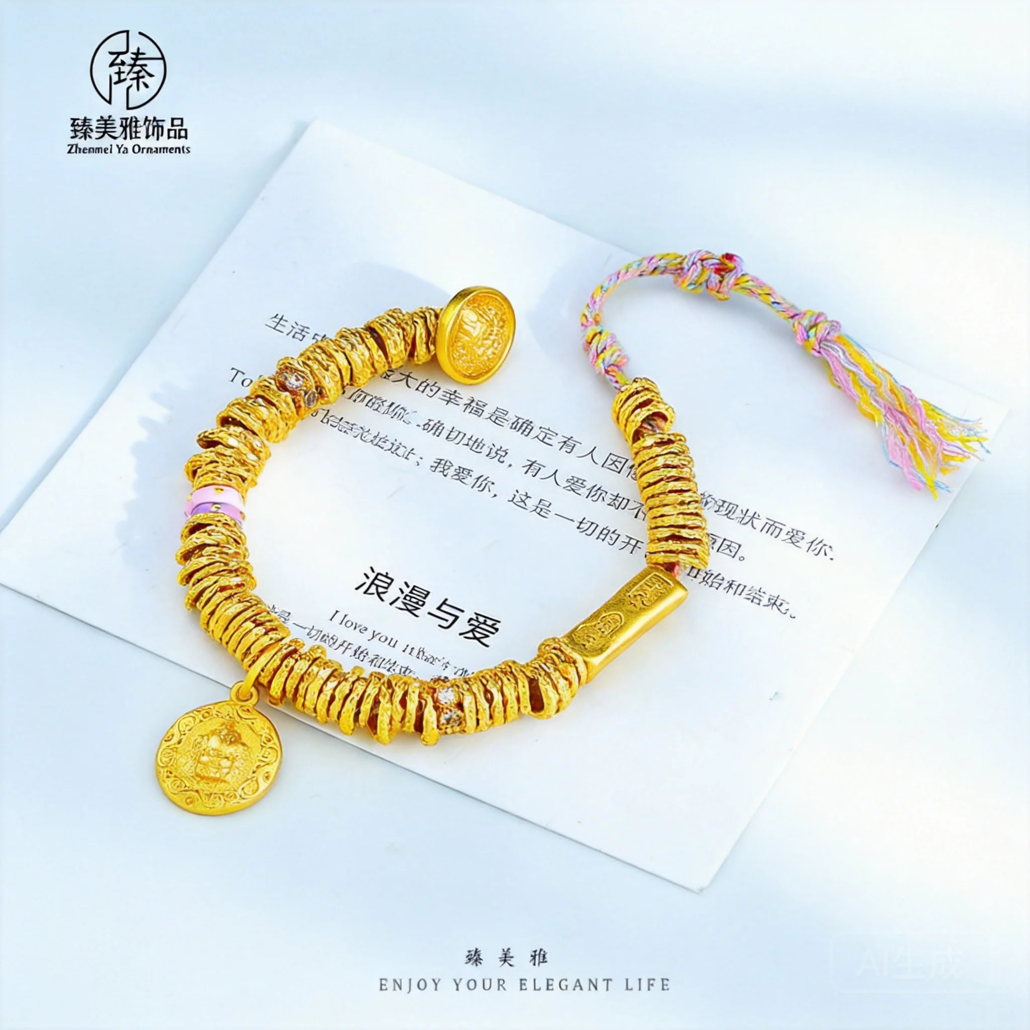 

Chinese Lucky Gold Plated Yellow Jambhala Colorful Braided Rope Bracelet Feng Shui Fortune Blessing Good Luck Jewelry For Women
