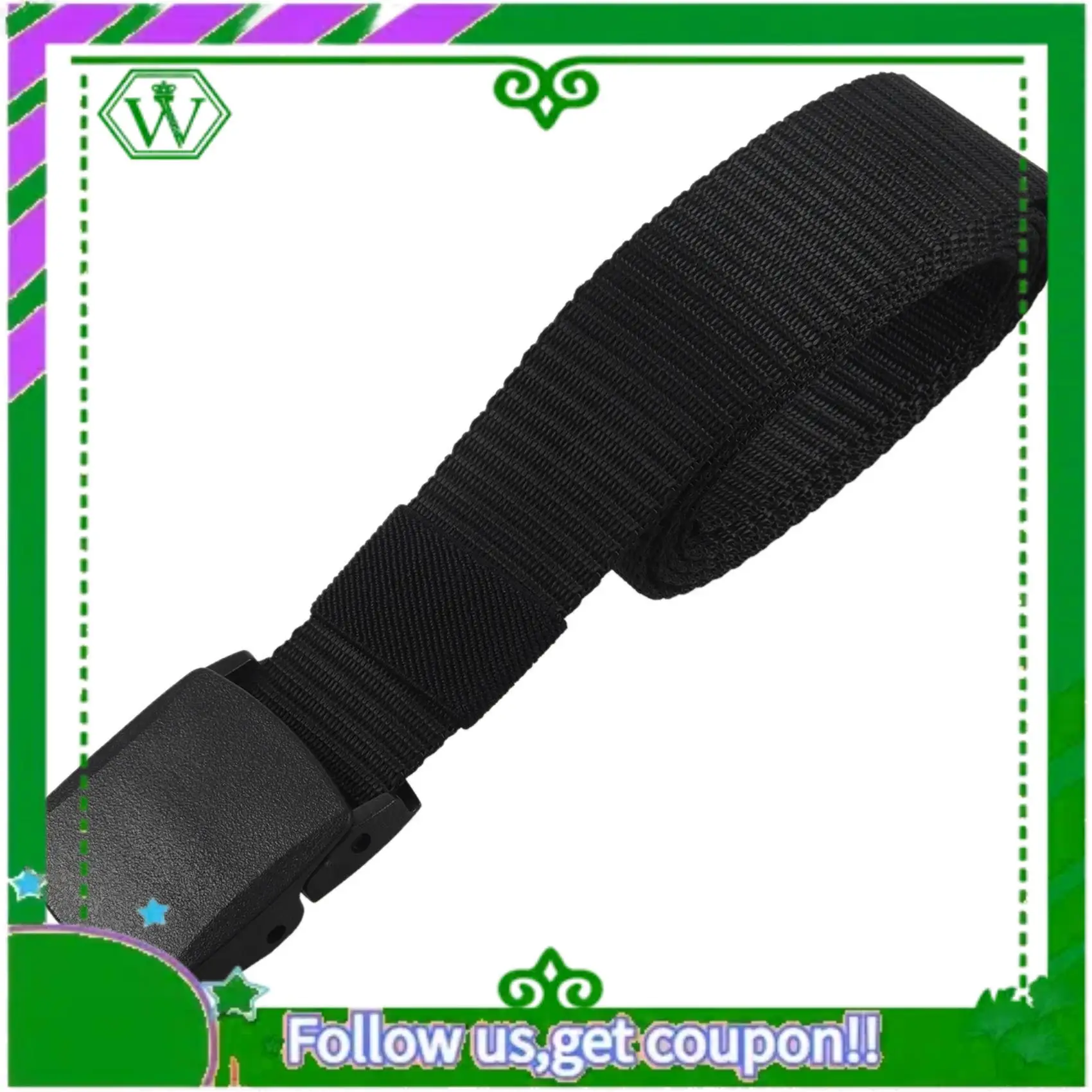 A18P-2X حزام قماش رجالي بري معدني خالٍ من البلاستيك بإبزيم تلقائي #5