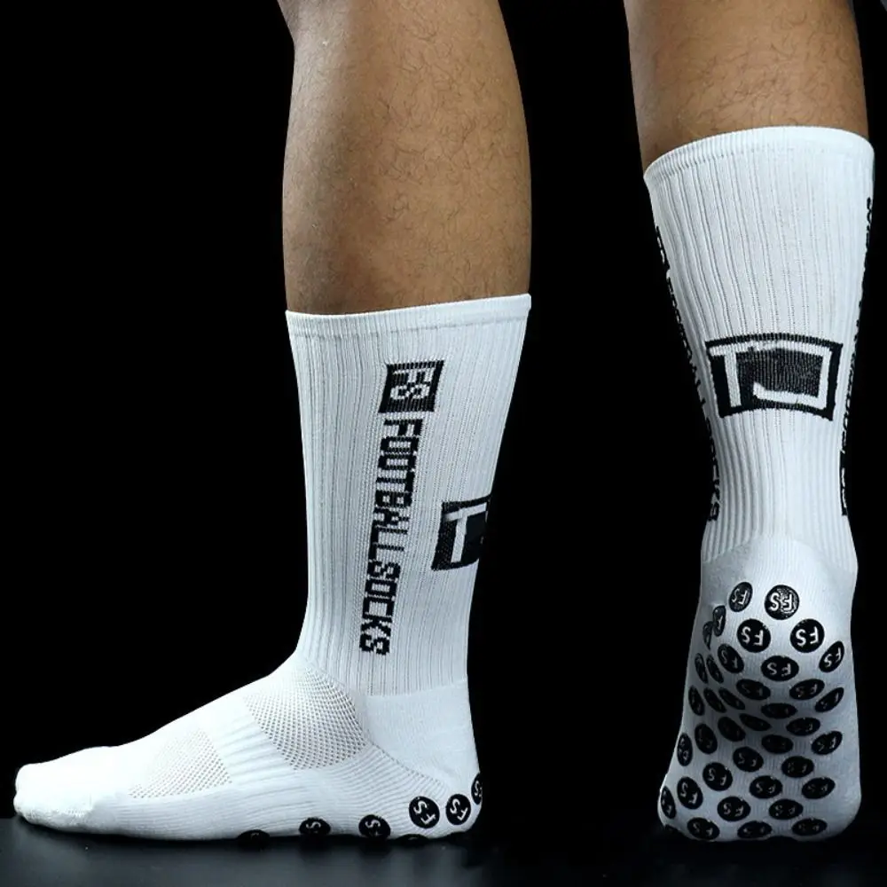

5/6 Pairs Comfortable Dispense Soccer Tube Socks Breathable Non Slip Men Sports Sock Football Cotton Mid Calf Socks Men