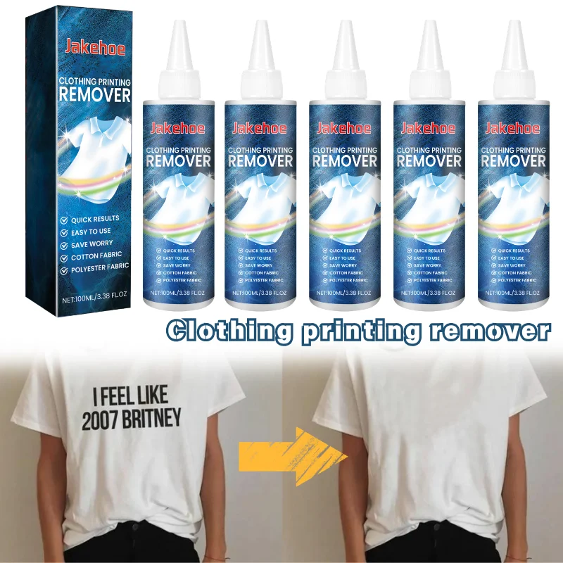 100/200/300ML Household Clothing Printing Remover Liquid Safe Clothes Pattern Removal Agent For Cotton And Polyester Shirts