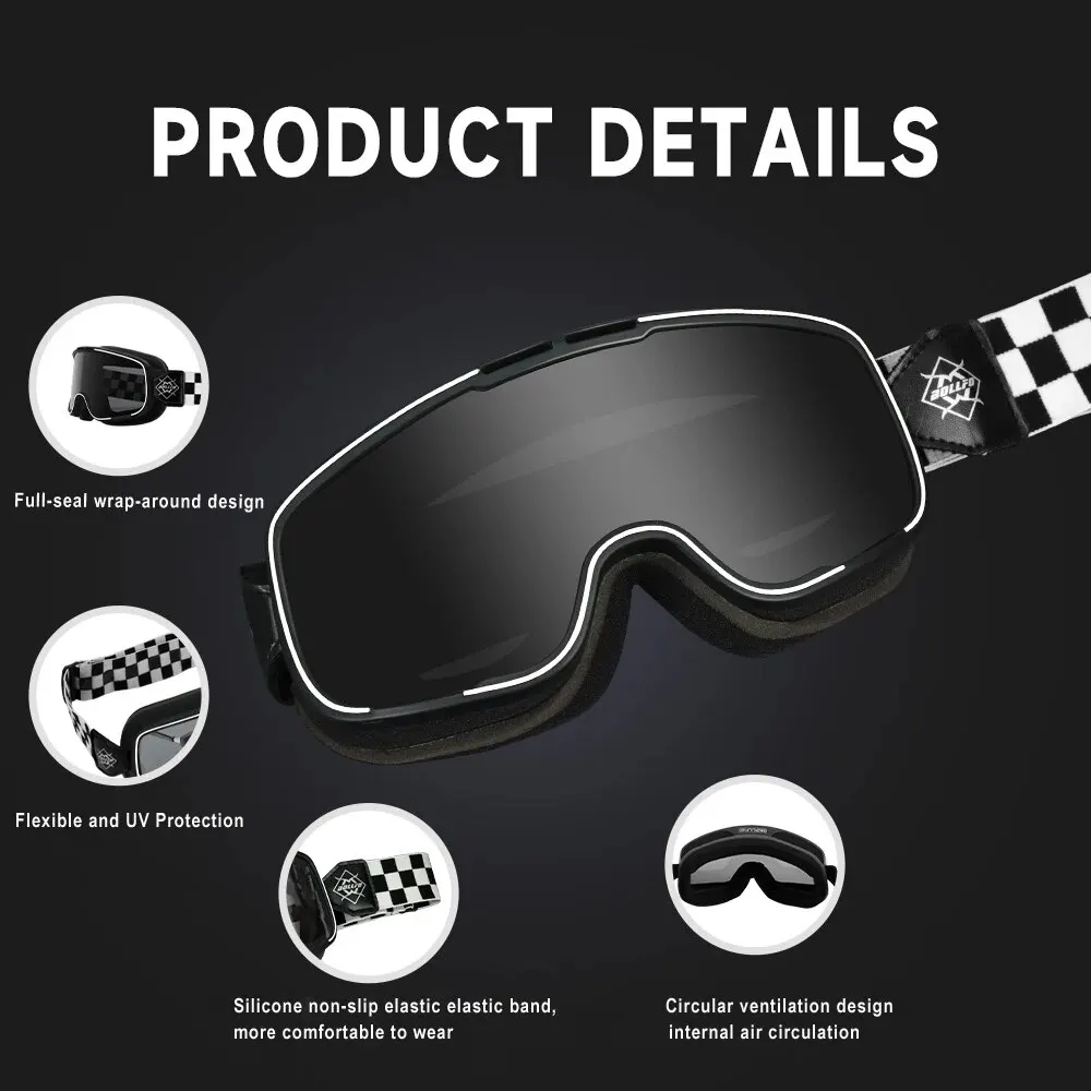 Vintage Motorcycle Goggles Motocross Helmet Glasses UV Protection Cycling Protective Goggles Racing Outdoor Riding Sunglasses