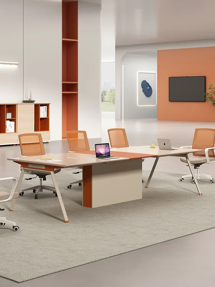 Office furniture desk long table simple modern training reception conference room desk table and chair combination furniture