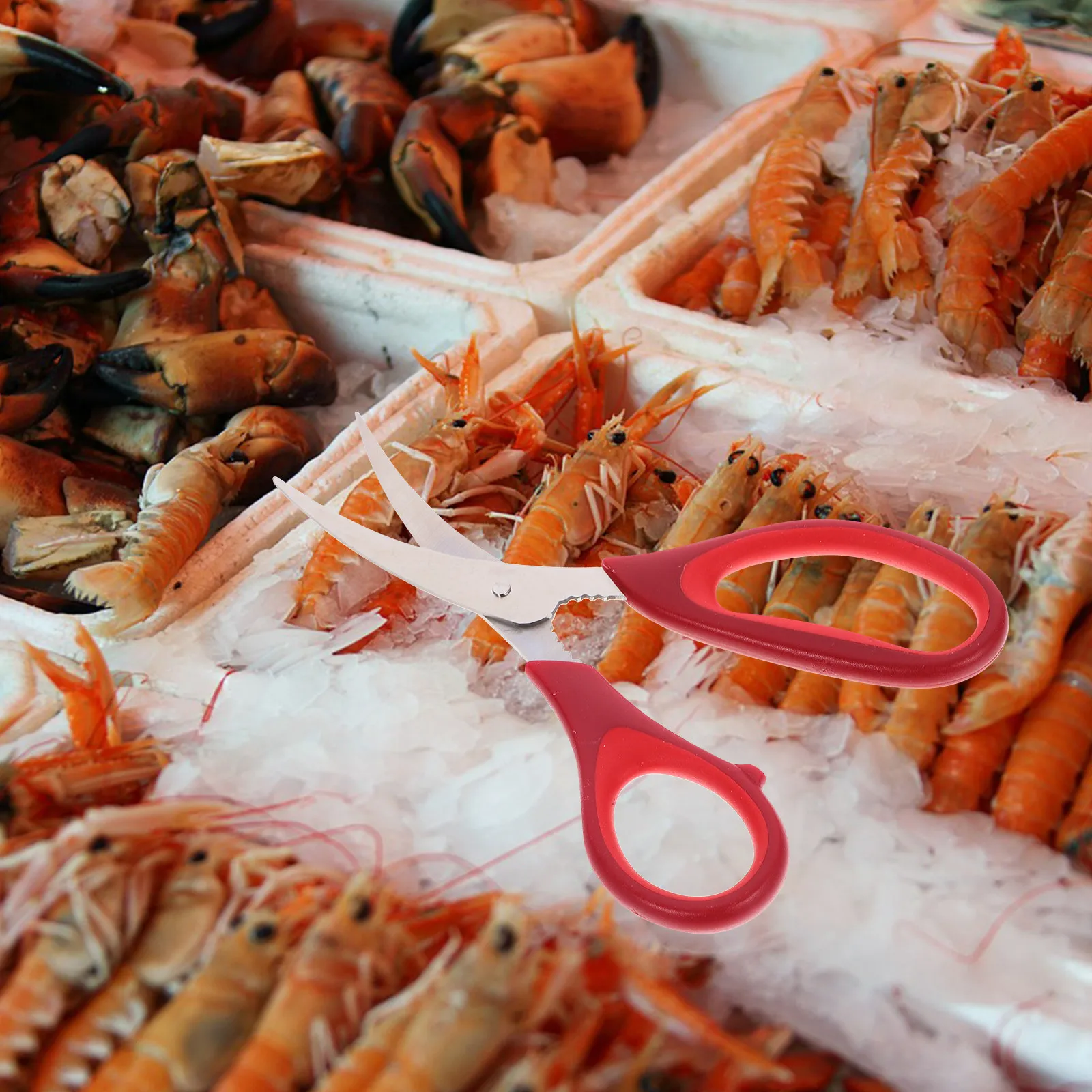 

Эргономичные кухонные ножницы для креветок из нержавеющей стали с легкой нескользящей ручкой для легкой нарезки морепродуктов