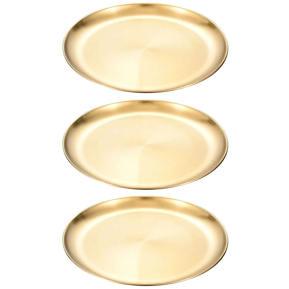 Bandejas para Buffet, platos para carne, cena de acero inoxidable, Retro, Vintage, 3 uds.