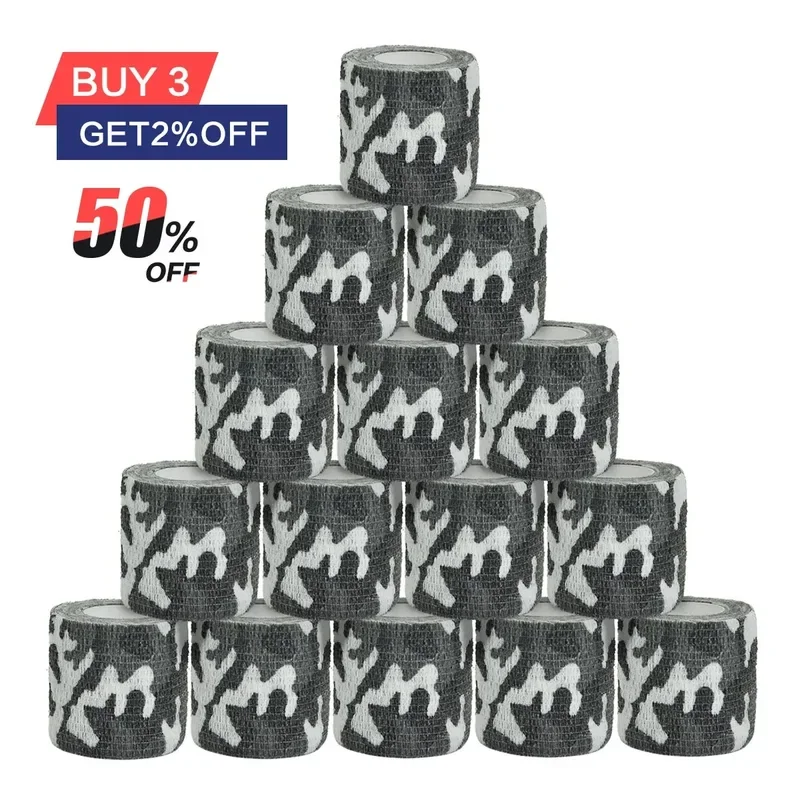 1/6/10Pcs Grass Camouflage Sport Self Adhesive Elastic Bandage Wrap Tape Elastoplast For Knee Support Pads Finger Ankle Palm