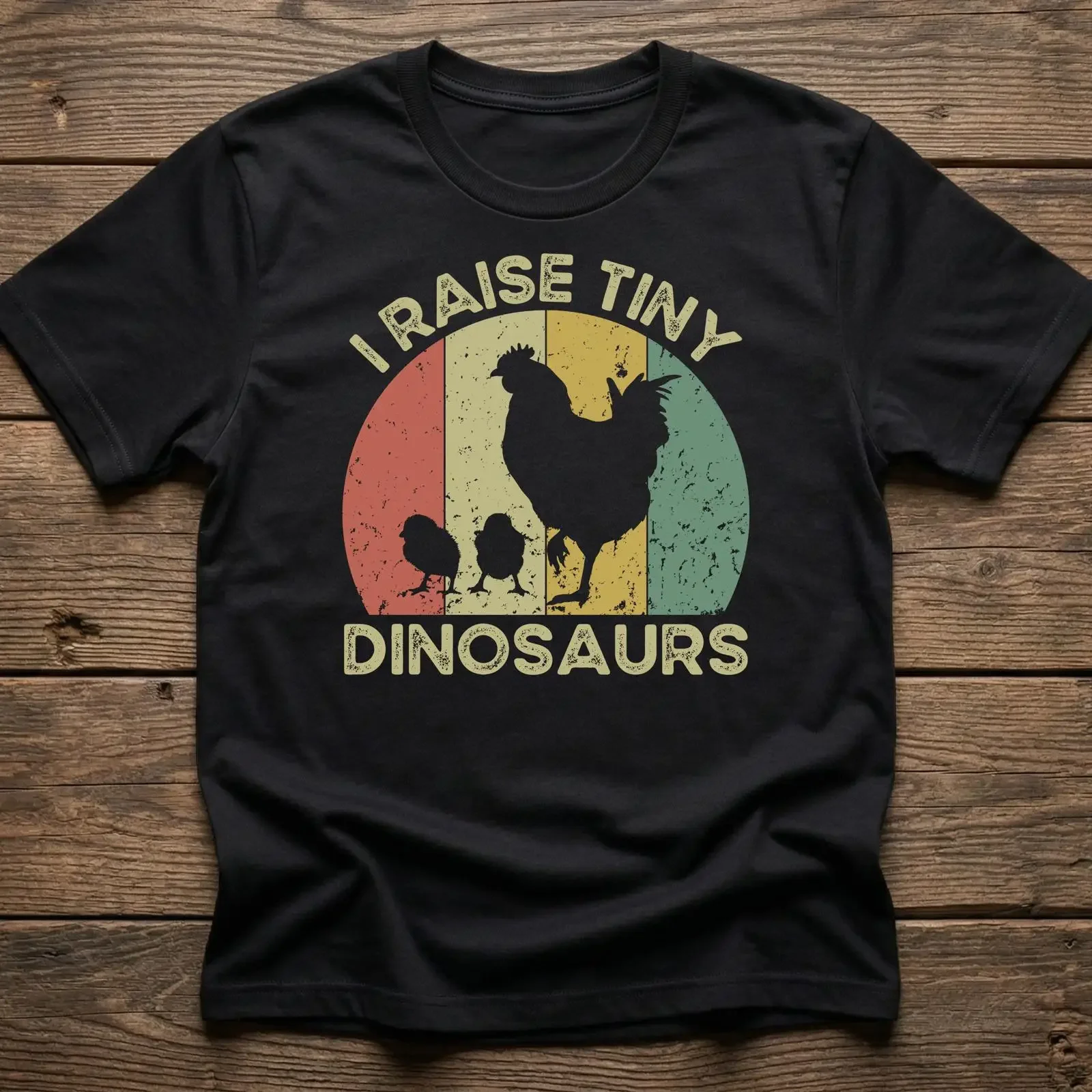 Chicken T Shirt I Raise Tiny Dinosaurs Funny Mom Dad vintage Washed Versatile fashion Casual Comfortable Stretched Breathable