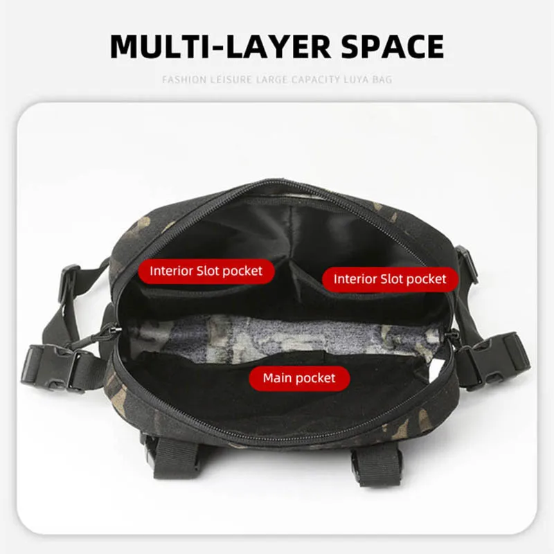 Tactical Chest Bag Backpack EDC Front Rig Pouch Vest Outdoor Camping Cycling Hiking Hunting Climbing Fishing Lure Fanny Pack