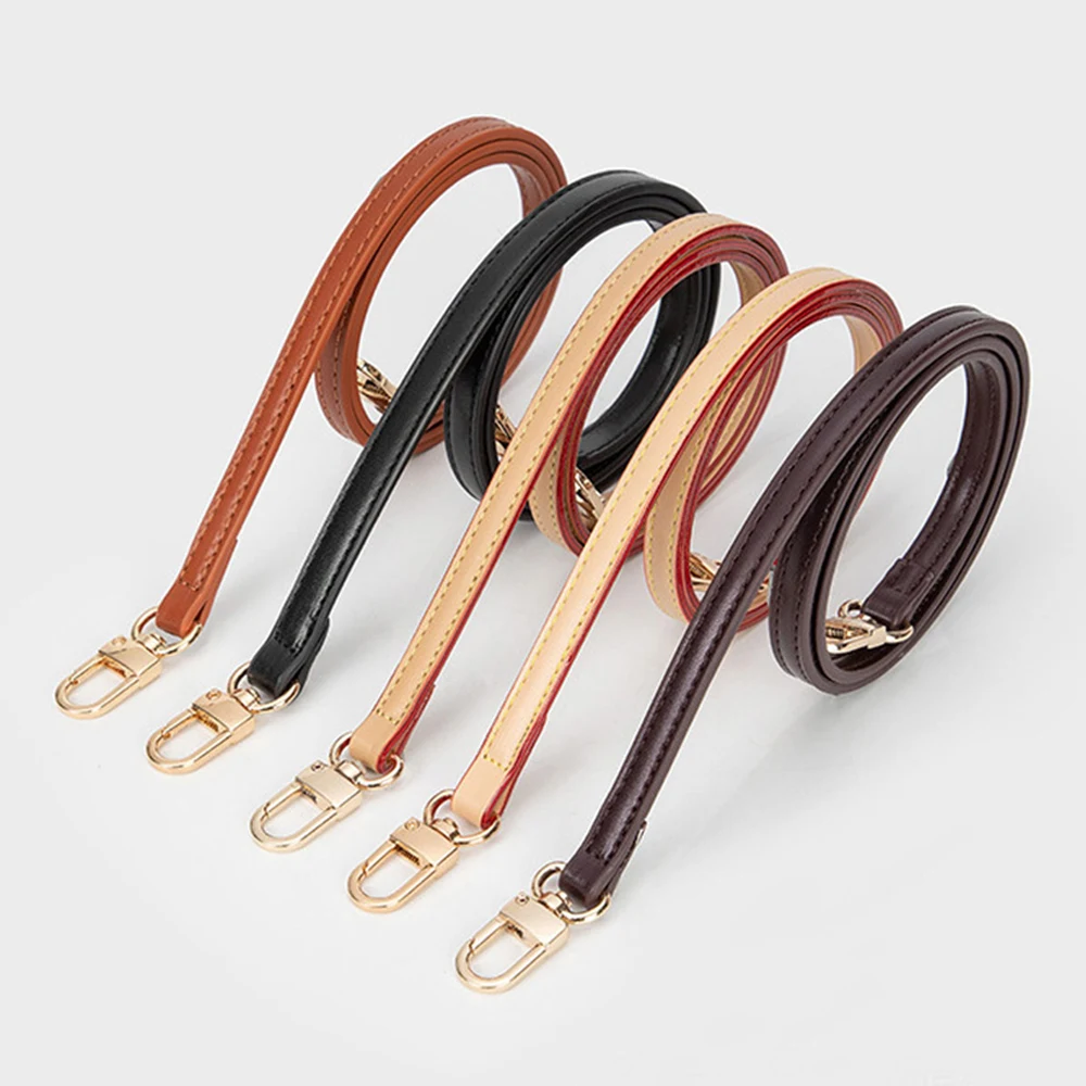 New 60/90/100/110/120cm Long PU Leather Bag Strap Replacement Belt Shoulder Strap Solid Color Detachable Crossbody Bag Belt