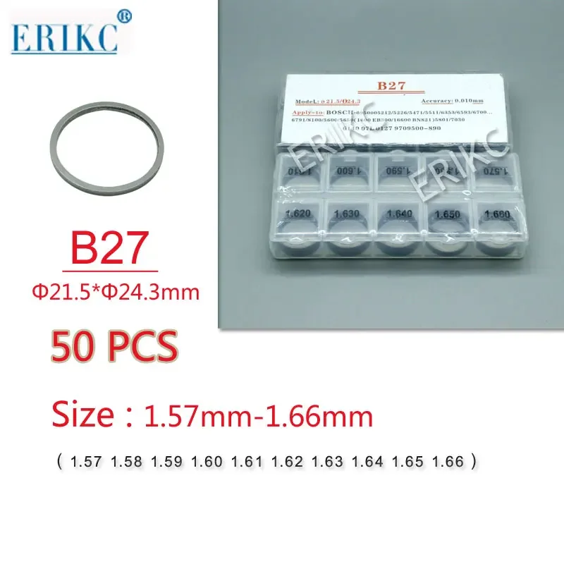 B27 1.57 1.58 1.59 1.60 1.61 1.62 1.63 1.64 1.65 1.66 Injector Repair Shims Washer Adjusting Gasket Sizes 1.57-1.66mm for Denso